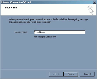 Internet Connection Wizard, Display Name