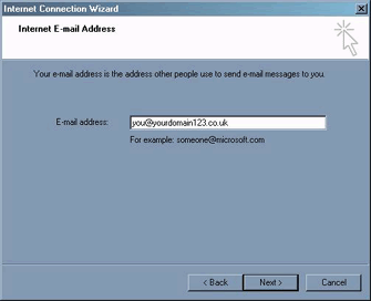 Internet Connection Wizard,  Internet E-mail Address