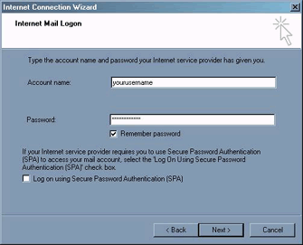 Internet Connection Wizard,  Internet Mail Logon